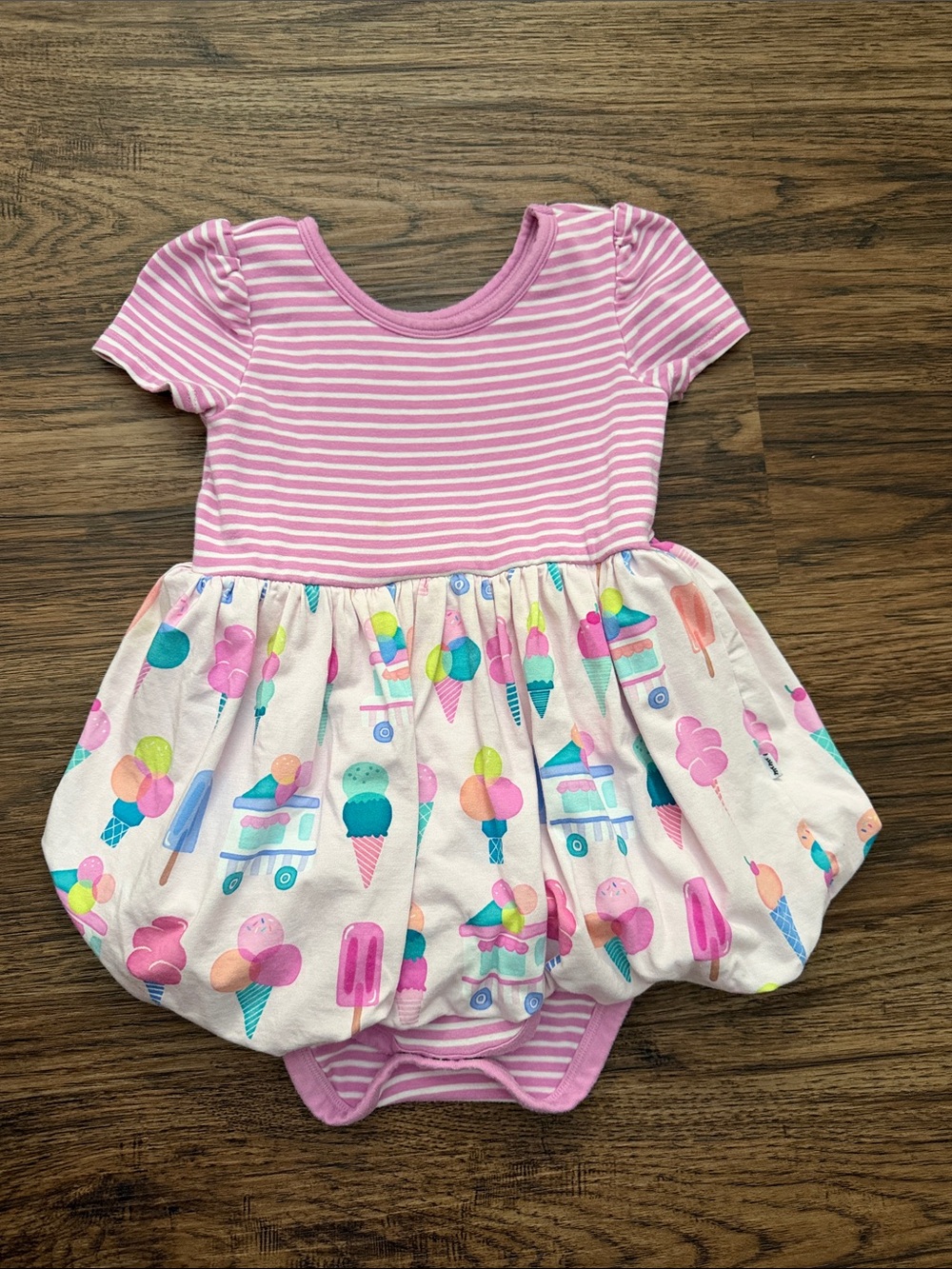 Pink sweet scoops bubble dress with bodysuit